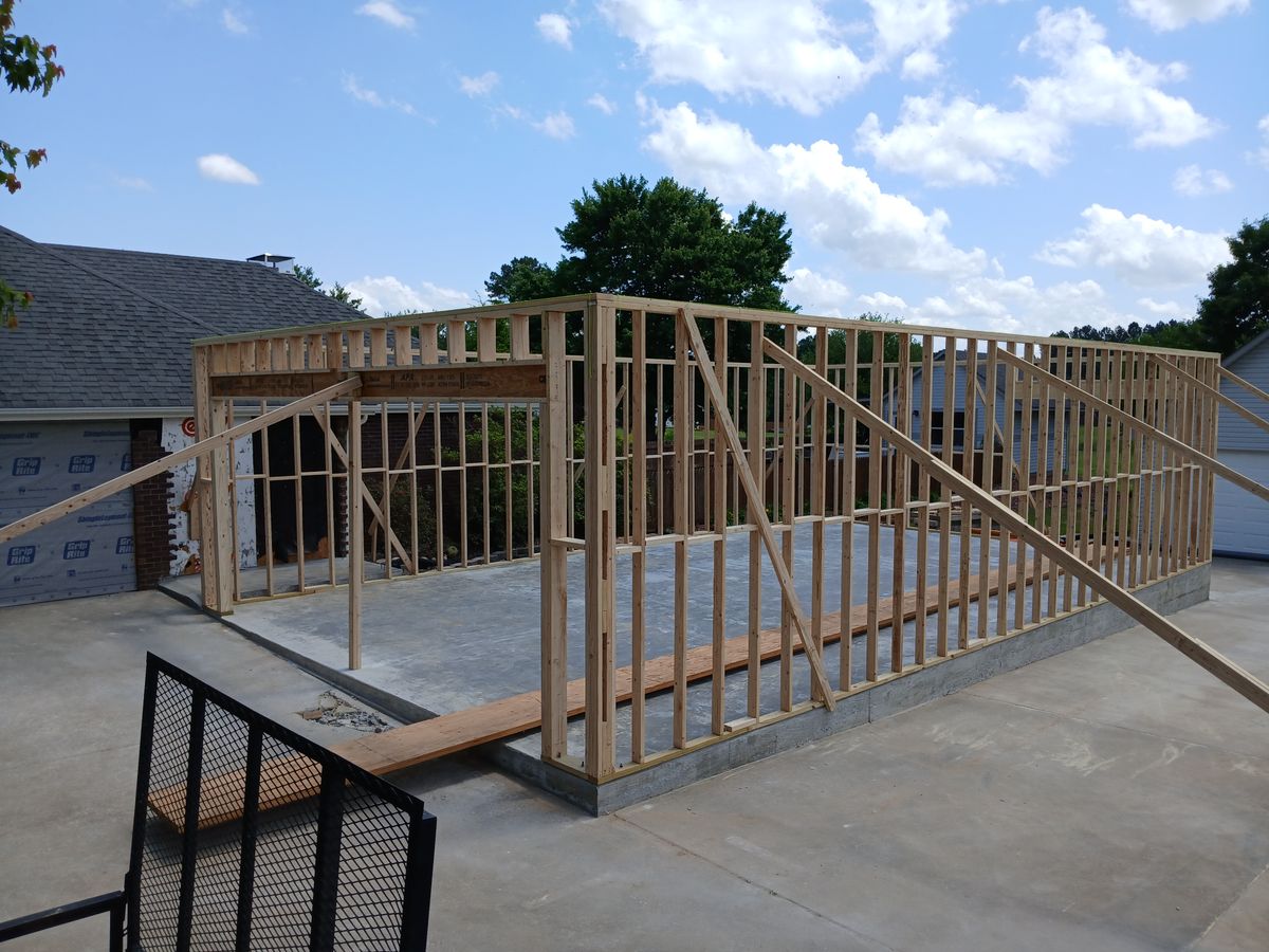 Deck construction by Adams Remodeling in Northwest Alabama
