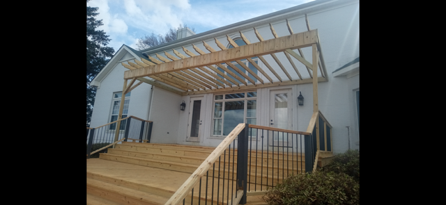 Deck with pergola — outdoor living structure