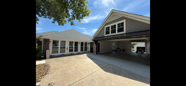 Exterior addition project — completed siding