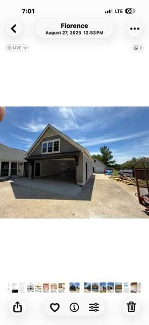 Garage construction — framing complete