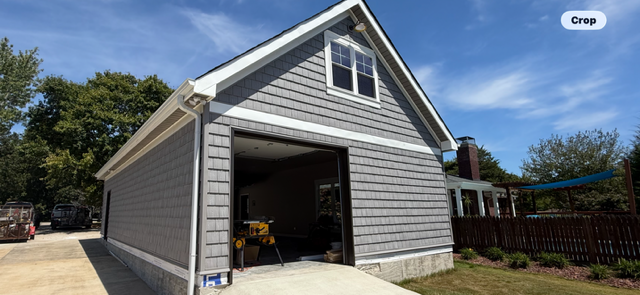Attached garage — finished exterior